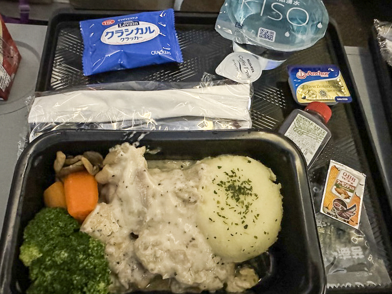 Singapore Airlines adult inflight meal creamy chicken