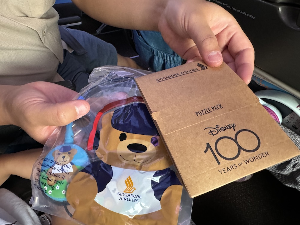 Singapore Airlines kids amenity Disney 100 puzzle